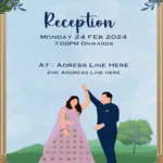 Blushing Bride Wedding Card