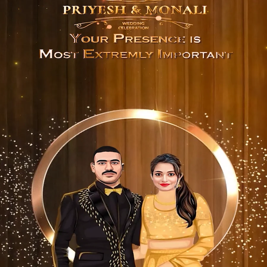 Golden Premium Wedding Card