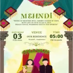 Wedding invitation Red White Template