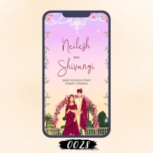 Rose Whispers Wedding Card