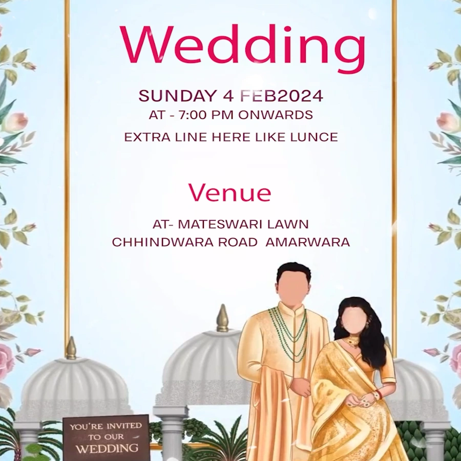 Rose Whispers Wedding Card