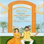 Wedding Invitation Yellow Template