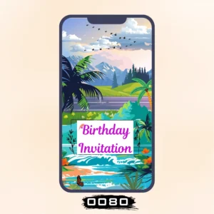 Dinosaur Party Birthday Invitation Card