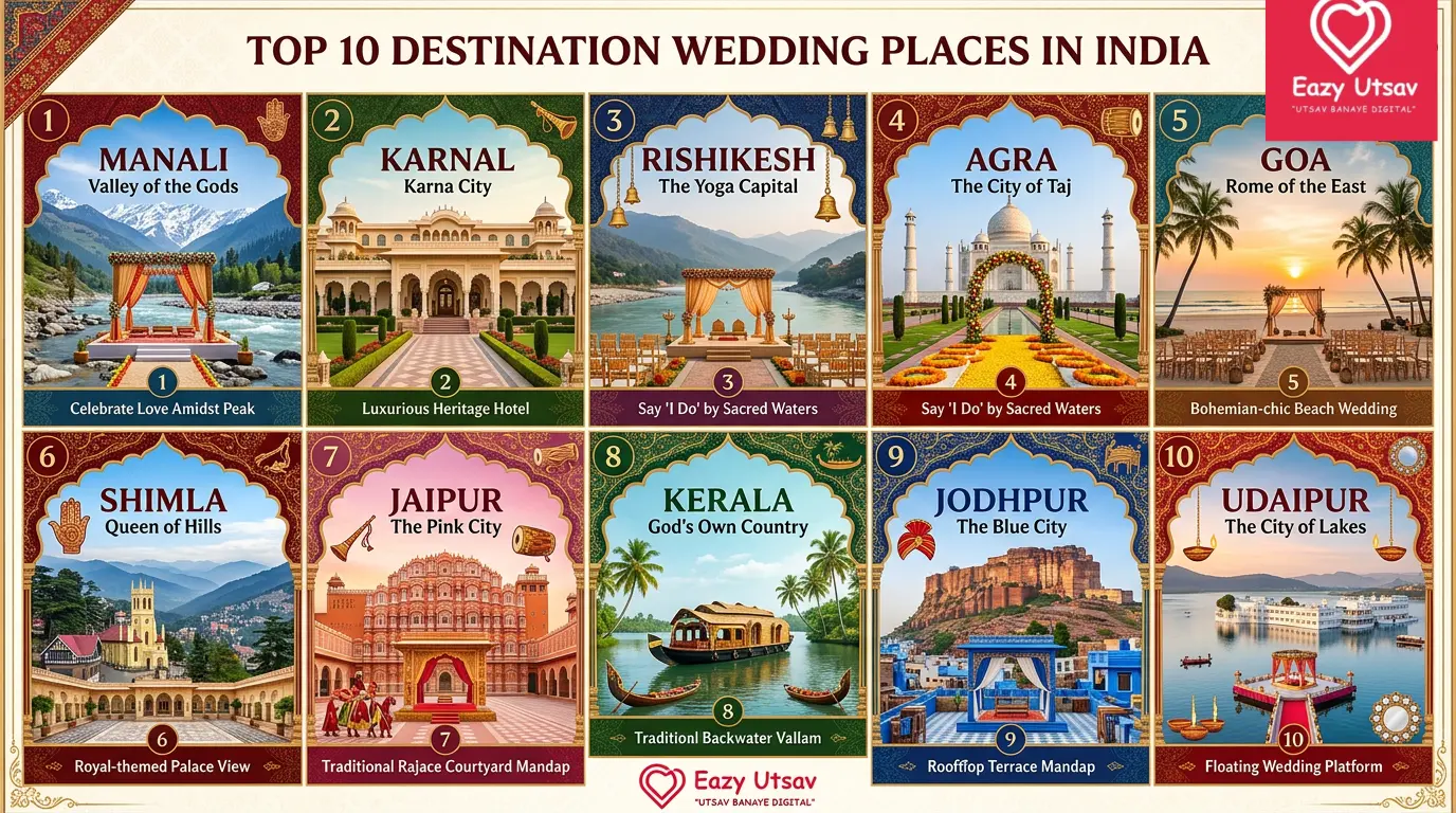 Top 10 Destination Wedding Places in India